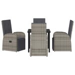 vidaXL Ensemble de salle à manger pour jardin 5 Pièces Gris polyrotin
