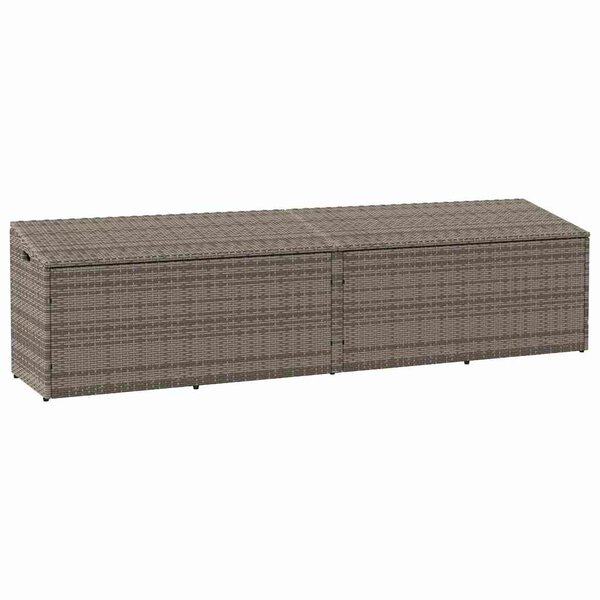 vidaXL Boîte de rangement de jardin gris 220x50x58 cm résine tressée