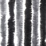 vidaXL Rideau anti-mouches gris et noir 90x200 cm chenille