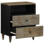 vidaXL Table de chevet gris clair 50x33x60 cm bois de manguier massif