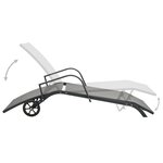vidaXL Chaise longue Acier et textilène