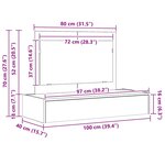 vidaXL Table de Toilette Gris 100 x 40 x 70 cm Bois d'ingénierie