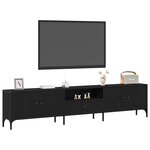vidaXL Meuble TV Chêne noir 200 x 25 x 44 cm Bois d'ingénierie