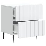 vidaXL Cabinet de chevet avec tiroir 2 Pièces Blanc 43 x 34 5 x 49 5 cm