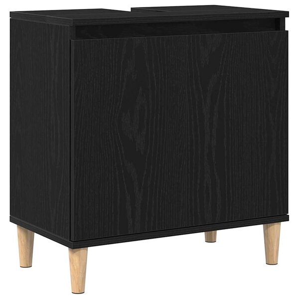 vidaXL Armoire d'évier Chêne noir 58 x 33 x 60 cm Bois d'ingénierie