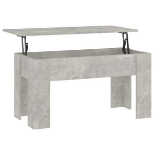 vidaXL Table basse gris béton 101x49x52 cm bois d'ingénierie