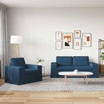 vidaXL Canapé 2 Pièces Bleu 182 x 80 x 82 cm tissu