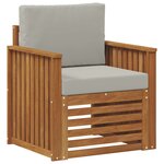 vidaXL Canapé d’extérieur Bois d'acacia massif et polyester Naturel
