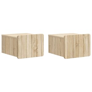 vidaXL Cabinet de chevet mural 2 pc Chêne Sonoma 33 x 34 5 x 24 cm