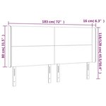 vidaXL Tête de lit à LED Gris foncé 183x16x118/128 cm Velours
