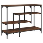 vidaXL Table console avec étagères chêne marron 100x35x75 cm