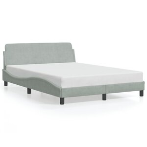 vidaXL Cadre de lit Dover gris clair 140x200 cm velours