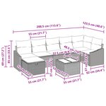 vidaXL Ensemble de Canapé de Jardin 8 Pièces avec Coussins Noir Rattan Poly