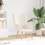 Fauteuil relaxant vidaXL en tissu crémeux imitation laine bouclée