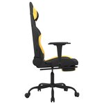 vidaXL Chaise de jeu de massage avec repose-pied Noir et jaune Tissu