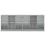 vidaXL Bibliothèque avec portes sonoma gris 204x37x75 cm