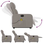 vidaXL Fauteuil inclinable de massage électrique Taupe Tissu