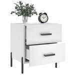 vidaXL Tables de chevet 2 Pièces blanc 40x35x47 5 cm bois d’ingénierie