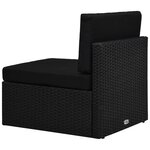 vidaXL Salon de jardin 12 Pièces avec coussins Noir Résine tressée