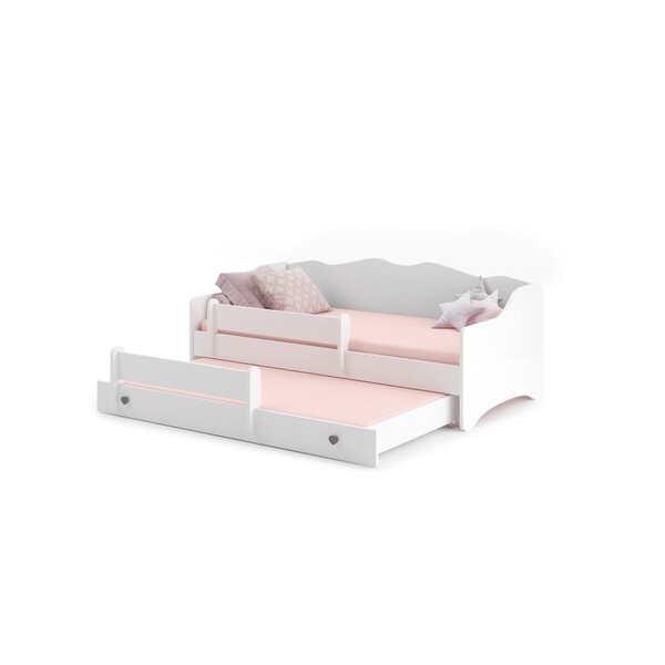 Lit enfant Emma Blanc + gigogne 160x80 cm avec matelas