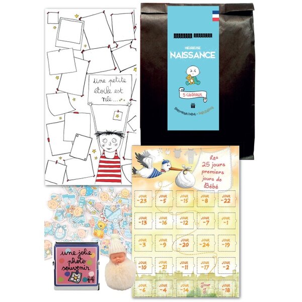 Pochette surprise naissance 5 cadeaux