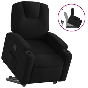 vidaXL Fauteuil inclinable noir tissu
