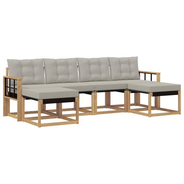 vidaXL Ensemble de canapés d'extérieur 6 pc Blanc et gris clair