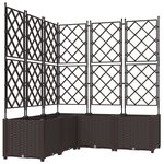 vidaXL Jardinier avec treillis 5 pièces Marron 120x120x143 cm