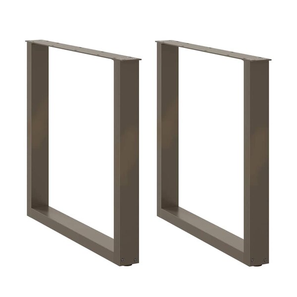 vidaXL Pieds de table à manger en forme de U  2 pièces  acier naturel  90 x (72-73) cm