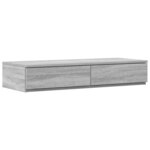 vidaXL Cadre de lit avec rangement Gris Sonoma 90 cm Bois d'ingénierie