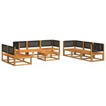vidaXL Ensemble de canapés de jardin 9 pièces avec coussins en bois d'acacia et rotin