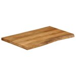 vidaXL Dessus de table 70x60x2 5 cm bord vivant bois massif manguier