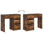 vidaXL Bureau d'écriture marron Chêne fumé Bois d'ingénierie Moyen