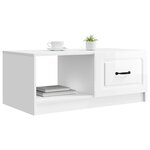 vidaXL Table basse Blanc brillant 90 x 50 x 37 cm Bois d'ingénierie