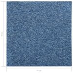 vidaXL Dalles de tapis de sol 20 Pièces 5 m² 50x50 cm Bleu
