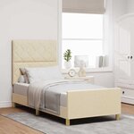 Lit vidaXL Crème 90x200 cm en tissu
