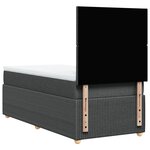 vidaXL Sommier à lattes de lit avec matelas Gris foncé 90x200 cm Tissu