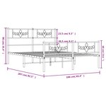 vidaXL Cadre de lit métal sans matelas avec pied de lit noir 160x200cm