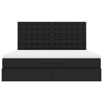 vidaXL Cadre de lit ottoman avec matelas noir 180x200 cm similicuir