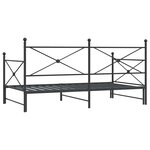 vidaXL Lit de jour avec gigogne sans matelas noir 100x200 cm acier