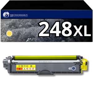 123CONSOMMABLES - TN248 - Toner compatibles avec Brother TN248Y jaune pour DCP-L3520CDW DCP-L3520CDWE HL-L8230CDW MFC-L3740CDW HL-L3220CW MFC-L8390CDW DCP-L3555CDW MFC-L3760CDW DCP-L3560CDW