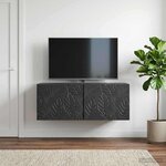 vidaXL Meuble TV mural 59 5 x 41 x 30 cm Noir Bois d'ingénierie