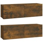 vidaXL Ensemble de meubles TV 6 Pièces Chêne fumé Bois d'ingénierie