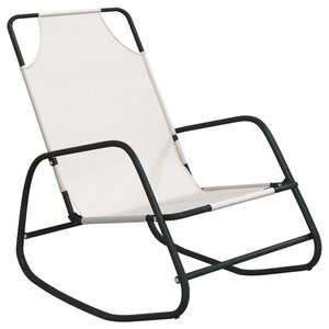 vidaXL Chaise longue à bascule crème acier et textilène