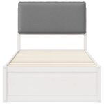 vidaXL Cadre de lit avec tête de lit rembourrée Gris clair 90 x 190 cm