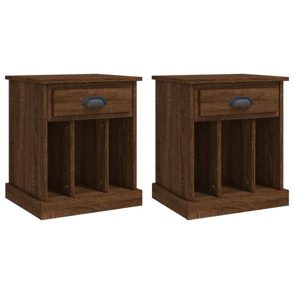 vidaXL Tables de chevet 2 Pièces chêne marron 43x36x50 cm