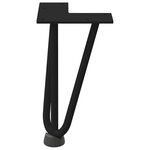vidaXL Pieds en épingle à cheveux pour table basse 4 pièces Noir 20 cm Acier massif