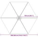 vidaXL Tissu de remplacement pour parasol d'extérieur Taupe 300 cm