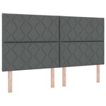 vidaXL Lit à ressorts avec matelas Gris foncé 180 x 200 cm tissu