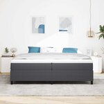 vidaXL Lit à ressorts Gris foncé 200 x 200 cm Tissu en velours côtelé